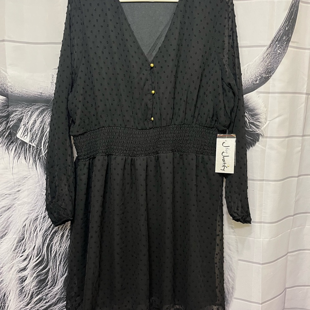 Black Sheer Long Sleeve Dress